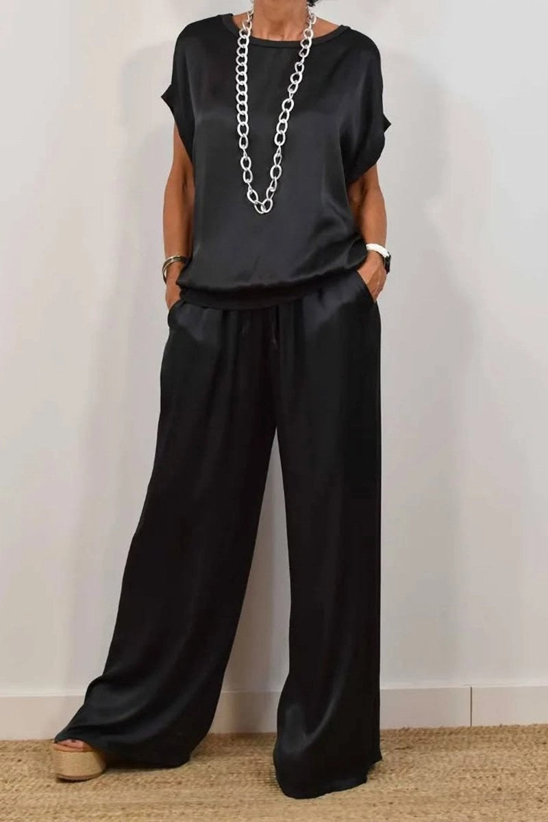 Trendy Loose Shirt & Wide Leg Pants Sets