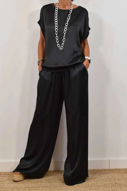 Trendy Loose Shirt & Wide Leg Pants Sets