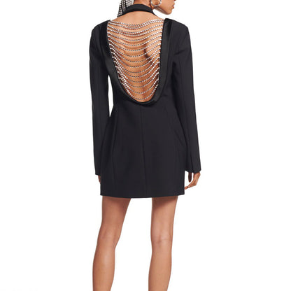 Backless Diamond Chain Blazer
