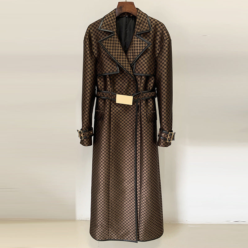 Jacquard Maze Trench Coat