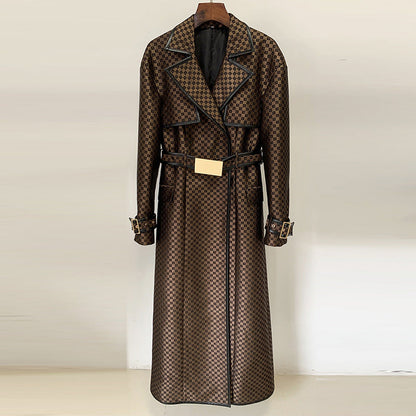 Jacquard Maze Trench Coat