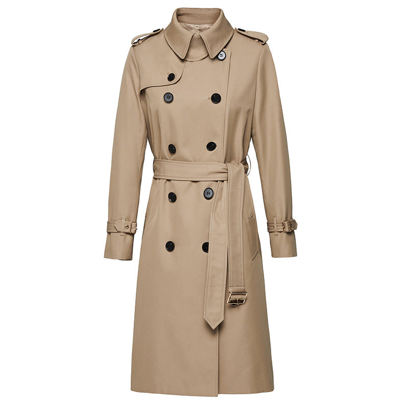 Khaki Slim Fit Trench Coat
