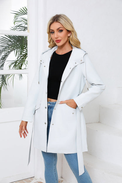 Hooded Waterproof Loose Trench Coat