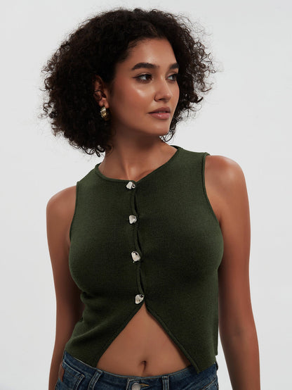 Knitted Cropped Vest Top