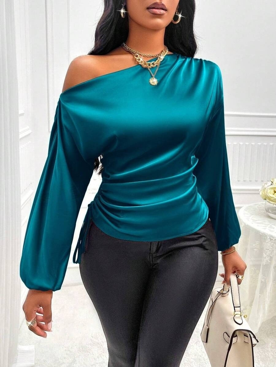One Shoulder Long Sleeves Top