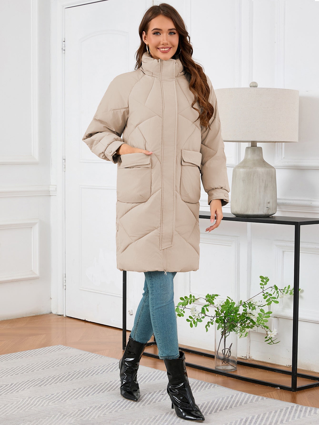 Hooded Slim-Fit Thermal Padded Coat
