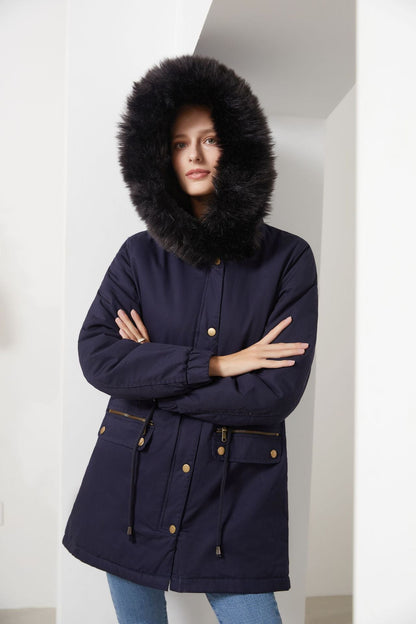 Fleece Lined Hooded Parka Jacket