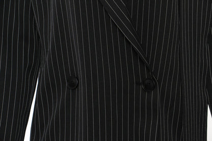 Striped Floral Long Blazer Coat