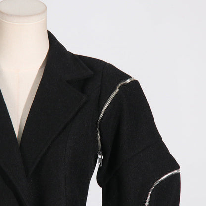 Zipper Asymmetric High-Grade Blazer