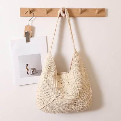 Classic Cotton Crochet Shoulder Bag