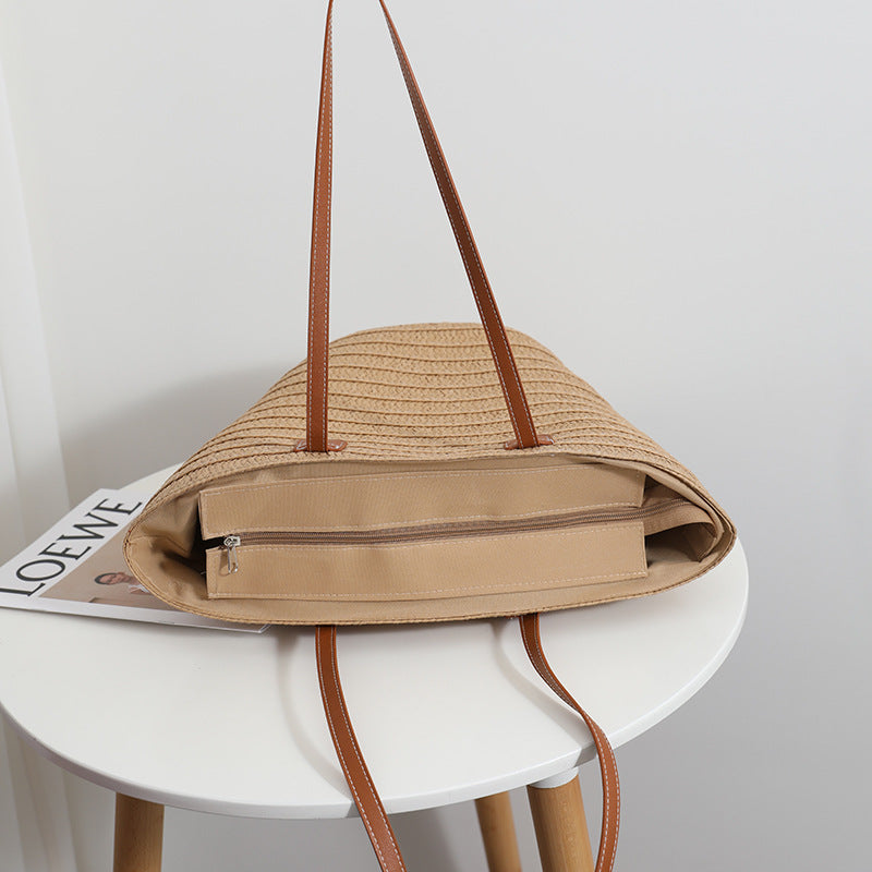 Simple Shoulder Straw Bag Large Capacity Tote Bag