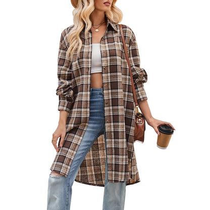 Plaid Loose Coat Shirt