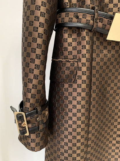 Jacquard Maze Trench Coat