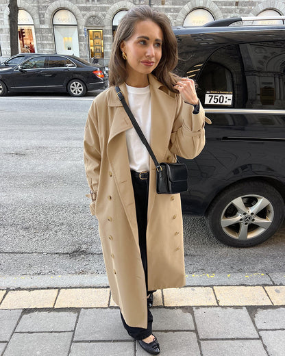 Khaki Double Breasted Trench Coat