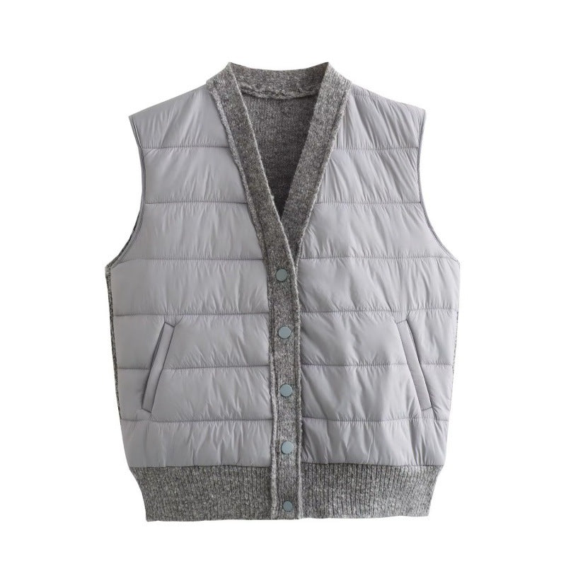 Quilted Patchwork Sleeveless Vest
