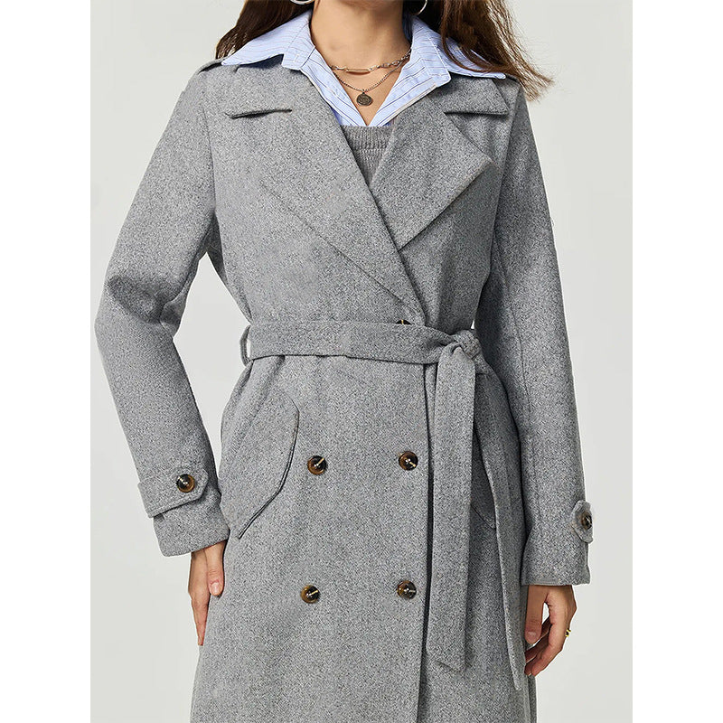 Double Breasted Woolen Coat Outerwear
