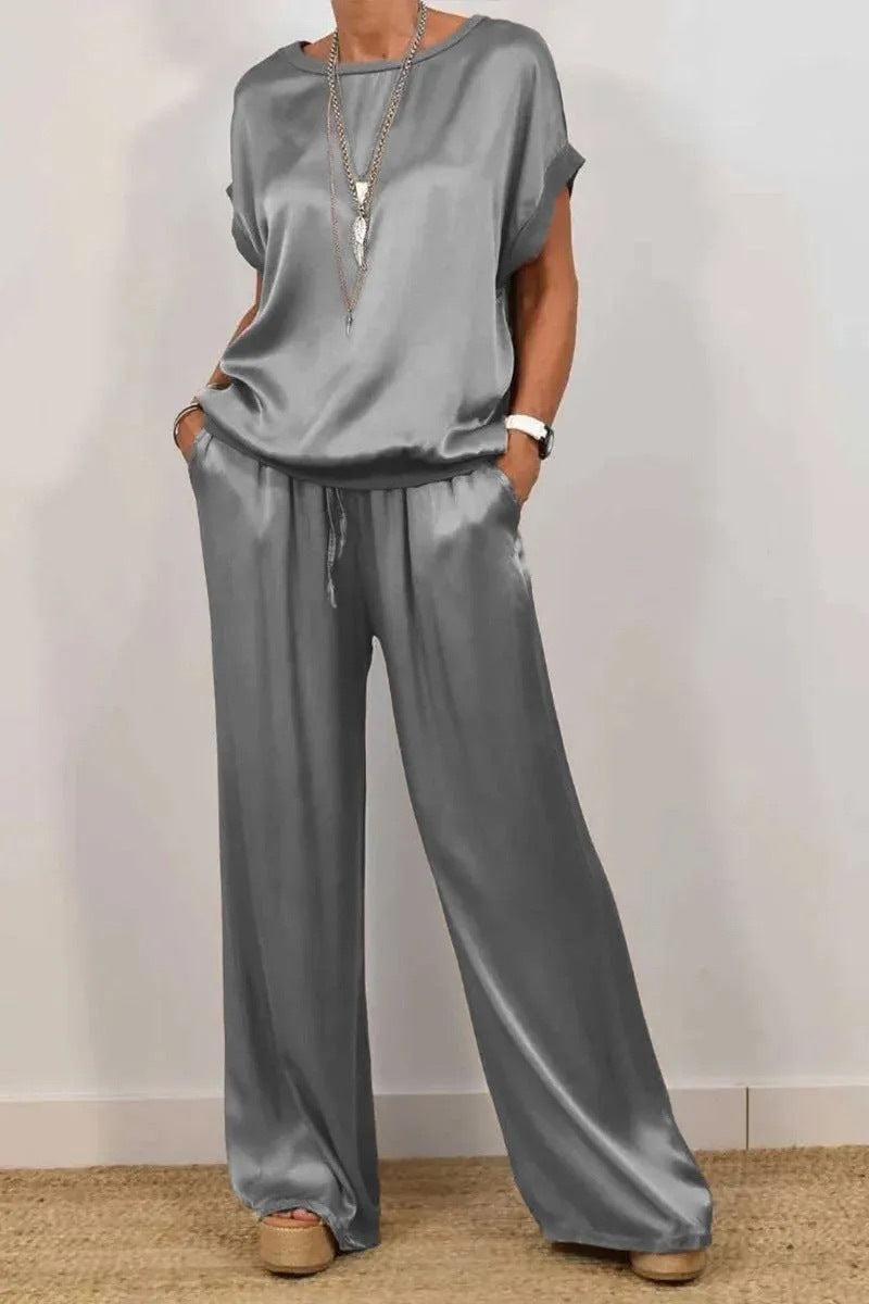 Trendy Loose Shirt & Wide Leg Pants Sets