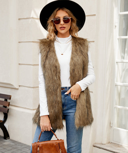 Faux Fur Vest Top