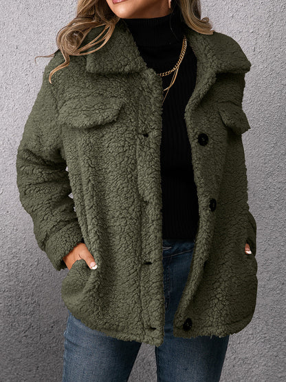 Plush Lamb Wool Trench Coat Jacket