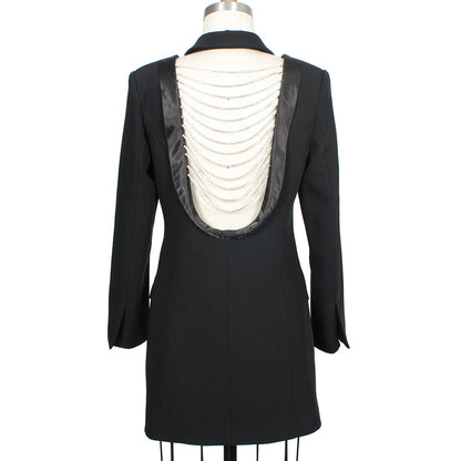 Backless Diamond Chain Blazer