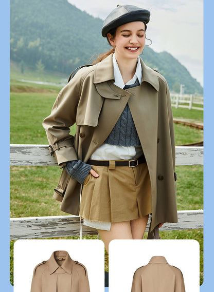 Elegant Mid-Length Trench Coat