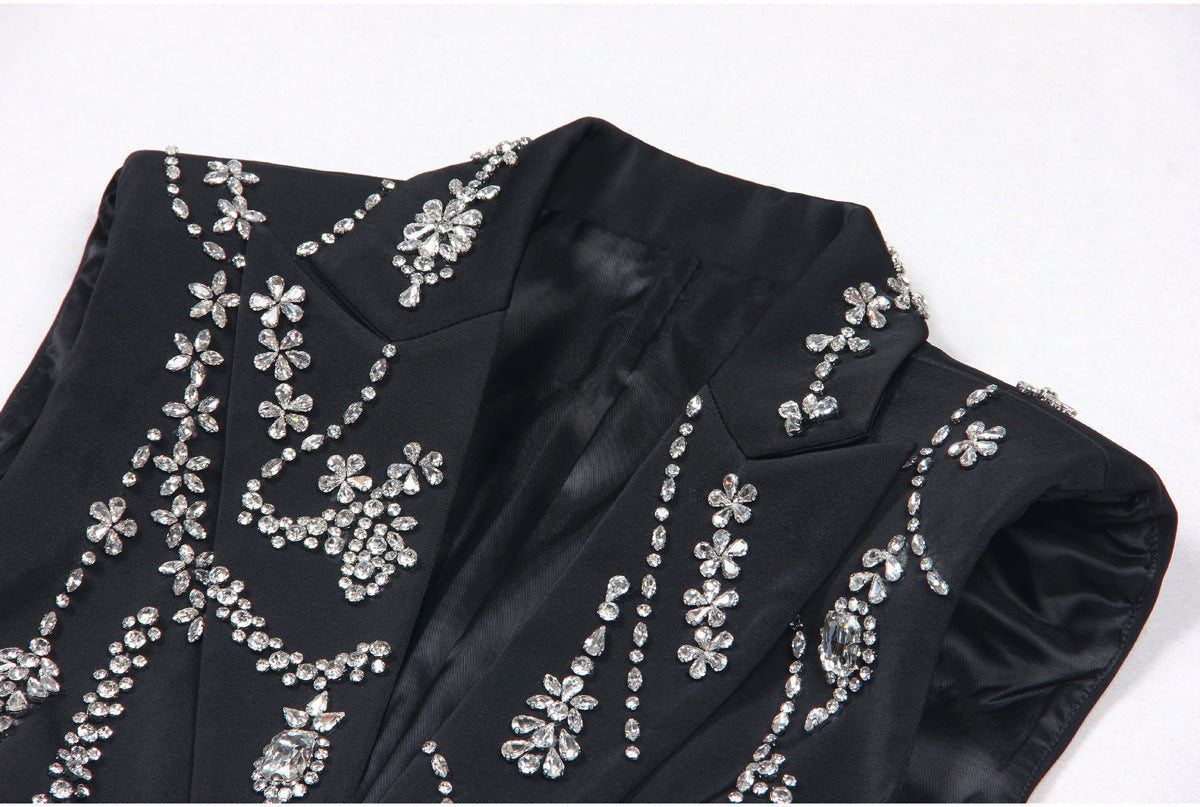 Rhinestone Sleeveless Business Vest