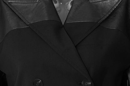 Plaid Leather Trench Coat