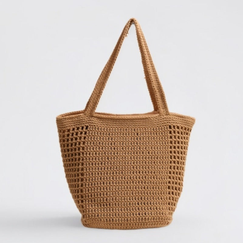 Cotton Thread Woven Bag Shoulder Natural