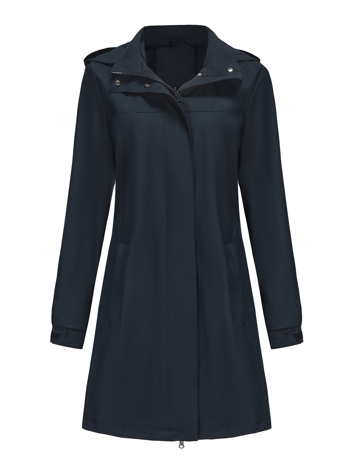 Solid Color Long Sleeve Windbreaker Coat