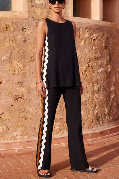 Summer Sleeveless Top Casual Set Women