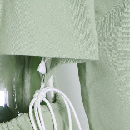 Matcha Green Slim Trench Coat Blazer