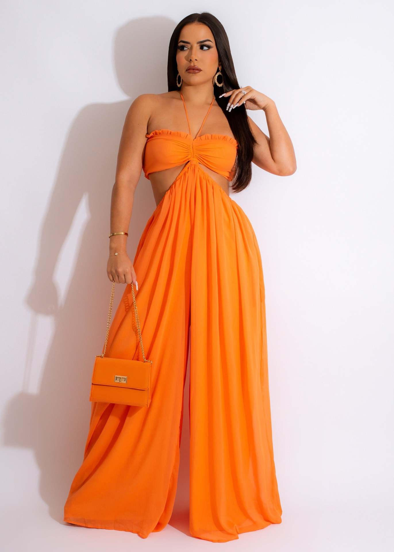 Cutout Waist Wide Leg Jumpsuit