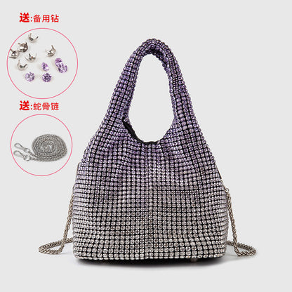 Studded Rhinestone Messenger Bag Handbag