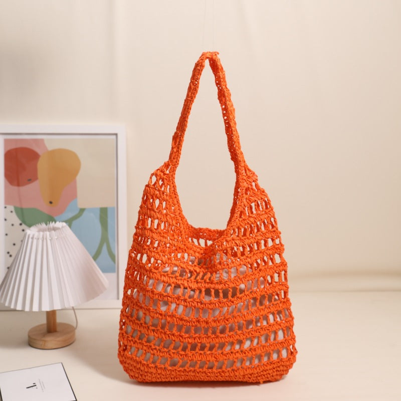 Crochet Handmade Cutout Tote Beach Bag