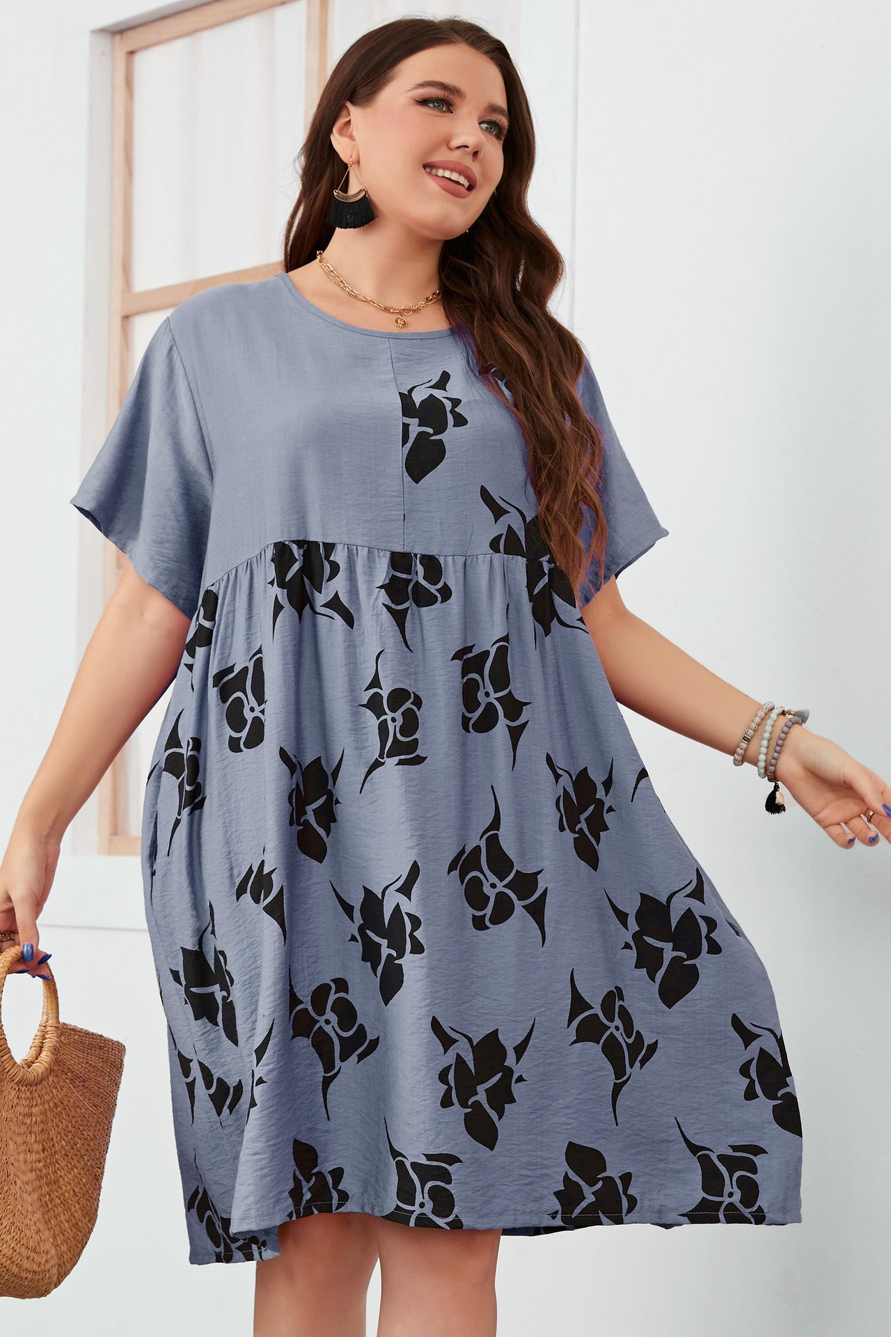 Plus Size Midi Casual Dress