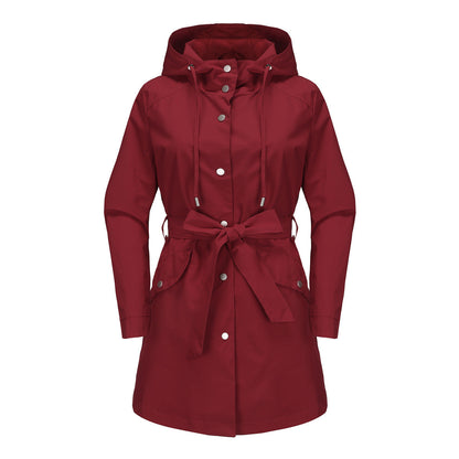 Hooded Waterproof Loose Trench Coat