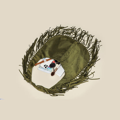 Tassel Large Tote Crescent Trendy One Shoulder Women Bag