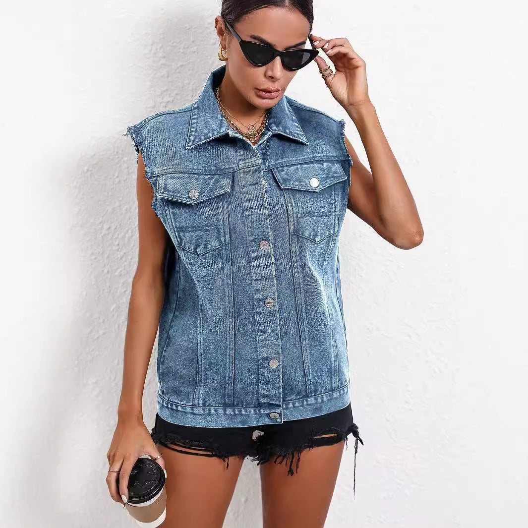 Denim Vest Coat
