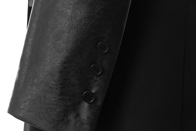 Plaid Leather Trench Coat