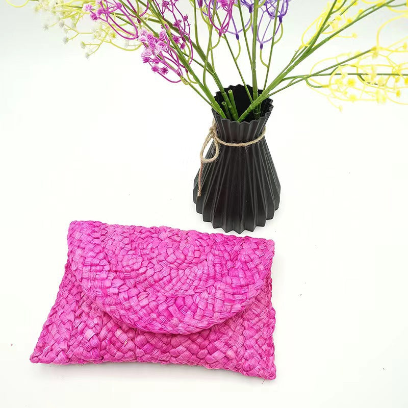 Corn Husk Straw Bag Clutch Bag Handmade Eco Friendly
