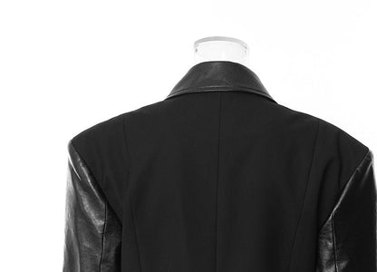 Plaid Leather Trench Coat