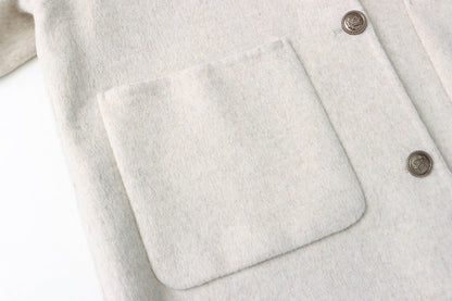 Woolen Hooded Cape Coat