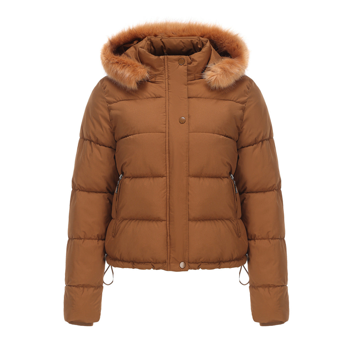 Long Sleeves Cotton Padded Hooded Jacket