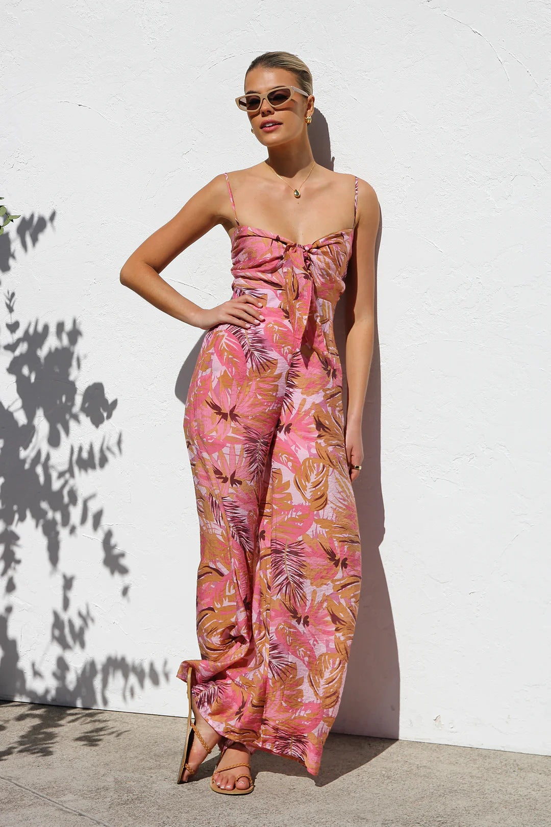 Printed Waist Wide Leg Pants