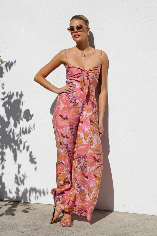 Printed Waist Wide Leg Pants