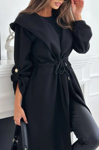 Hooded Long Sleeve Coat