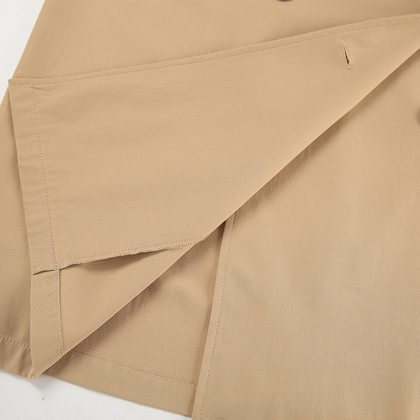 Khaki Double Breasted Trench Coat