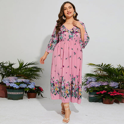 Floral Chiffon Flare Sleeve Day Dress