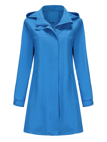 Solid Color Long Sleeve Windbreaker Coat
