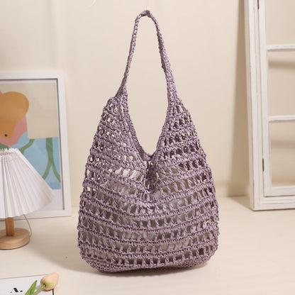 Crochet Handmade Cutout Tote Beach Bag